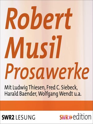 cover image of Robert Musil--Prosawerke